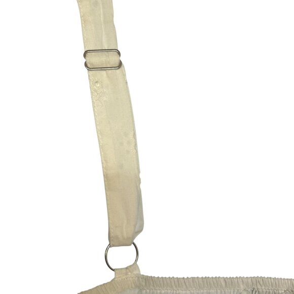 Love Tree White Eyelet Adjustable Strap Cropped Babydoll Cotton Top Size M - Picture 4 of 8